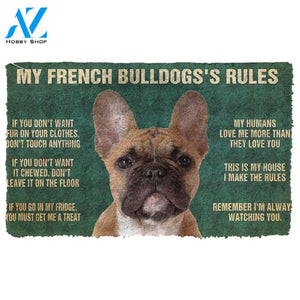 3D My French Bulldog's Rules Doormat | Welcome Mat | House Warming Gift