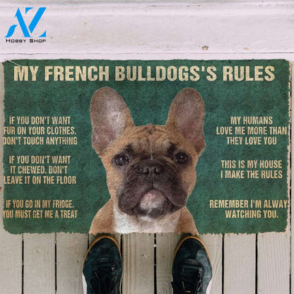 3D My French Bulldog's Rules Doormat | Welcome Mat | House Warming Gift
