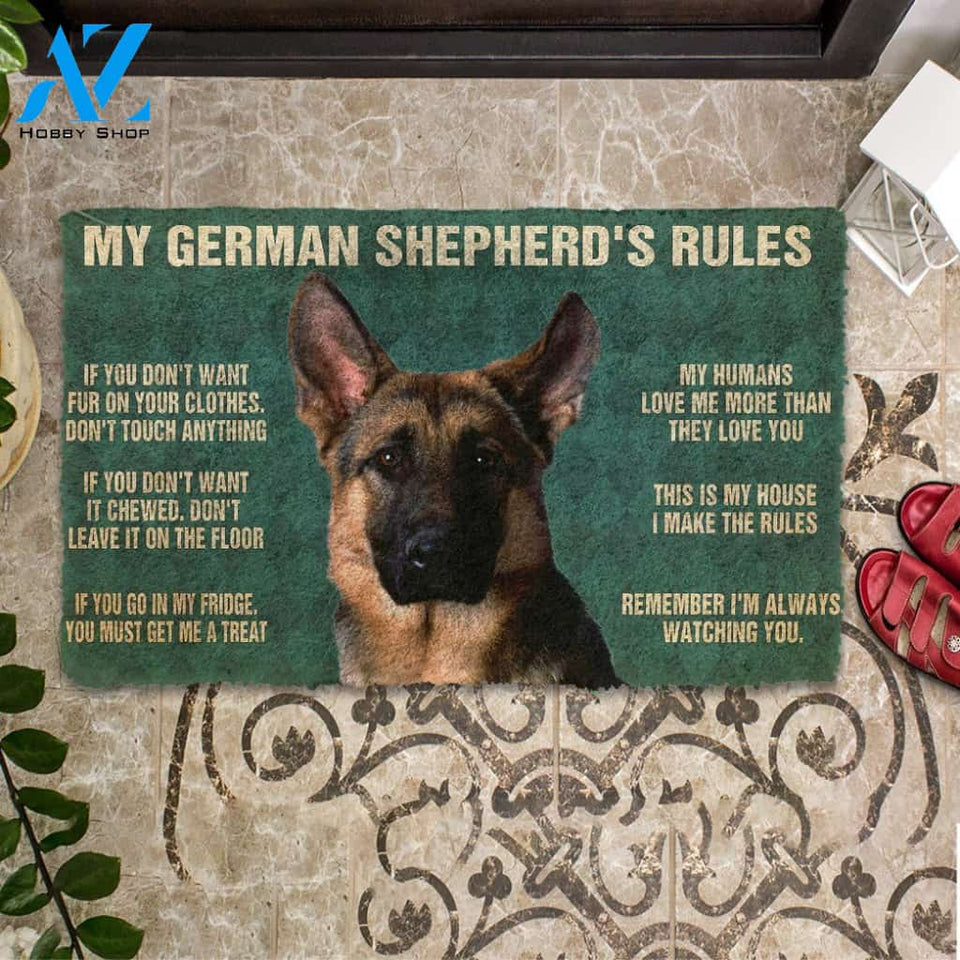 3D My German Shepherd's Rules Doormat | Welcome Mat | House Warming Gift