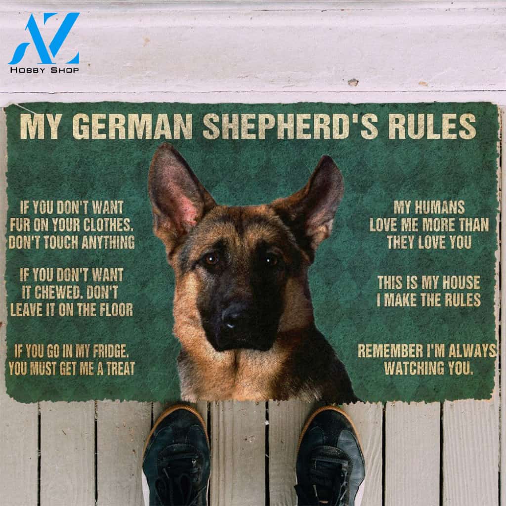 3D My German Shepherd's Rules Doormat | Welcome Mat | House Warming Gift