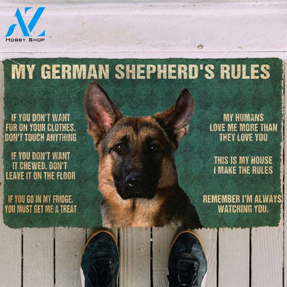 3D My German Shepherd's Rules Doormat | Welcome Mat | House Warming Gift