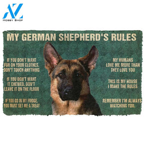 3D My German Shepherd's Rules Doormat | Welcome Mat | House Warming Gift