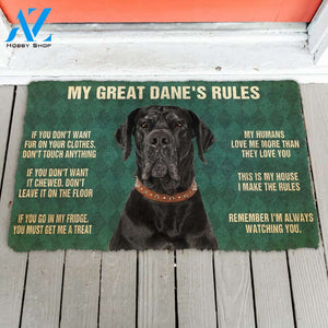 3D My Great Dane's Rules Doormat | Welcome Mat | House Warming Gift