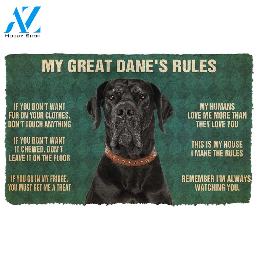 3D My Great Dane's Rules Doormat | Welcome Mat | House Warming Gift