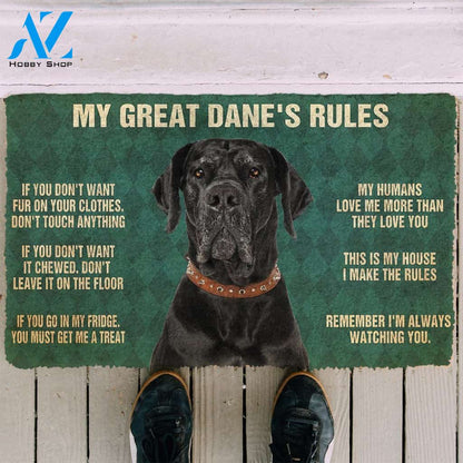 3D My Great Dane's Rules Doormat | Welcome Mat | House Warming Gift