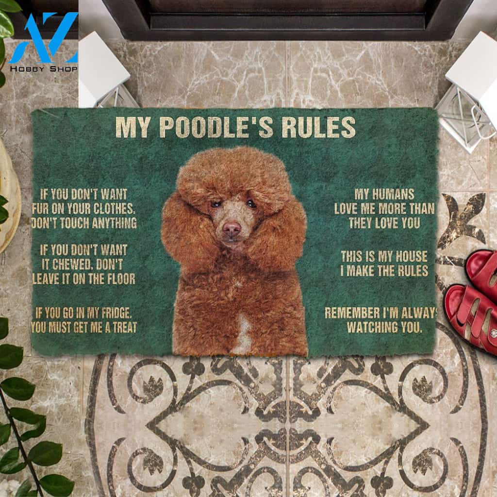 3D My Poodle's Rules Doormat | Welcome Mat | House Warming Gift