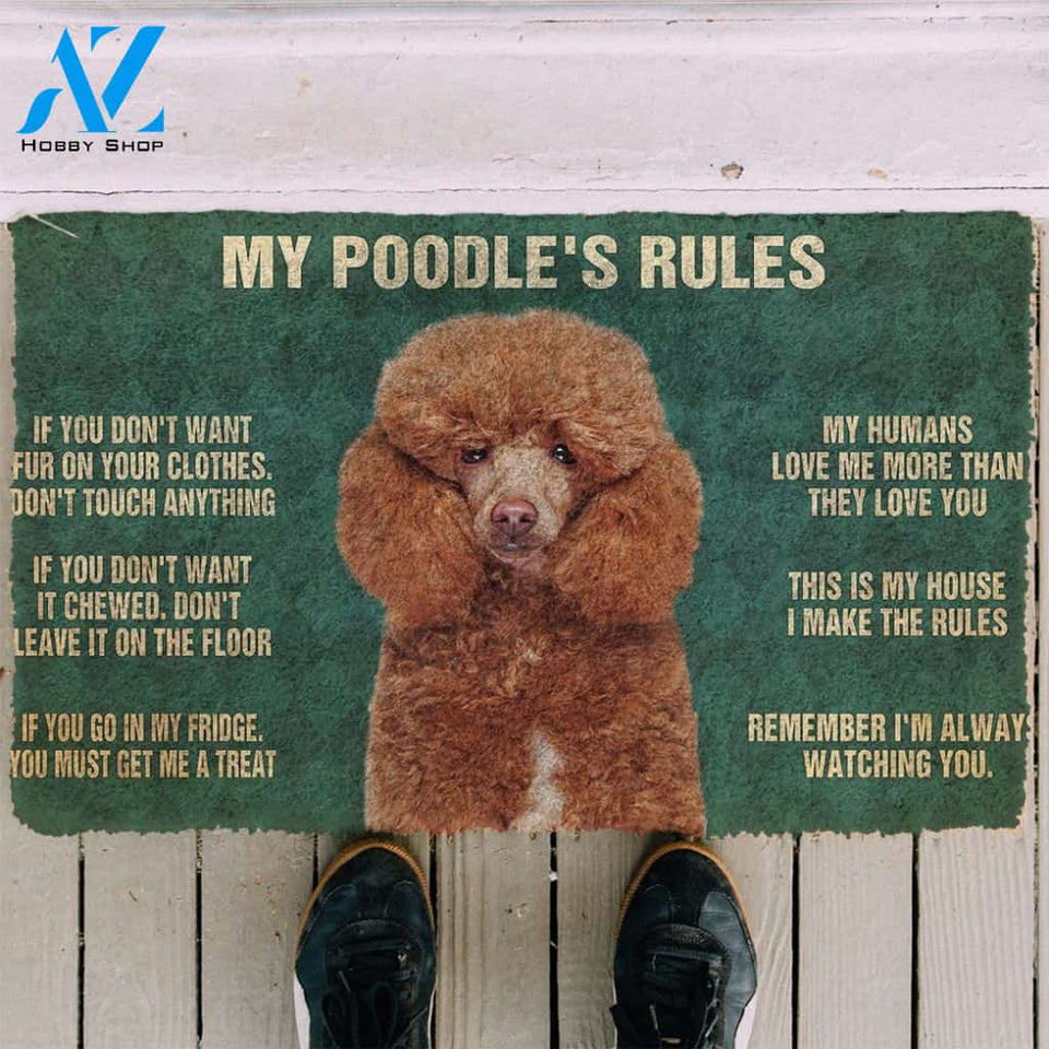 3D My Poodle's Rules Doormat | Welcome Mat | House Warming Gift