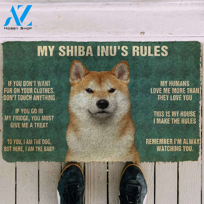 3D My Shiba Inu's Rules Doormat | Welcome Mat | House Warming Gift