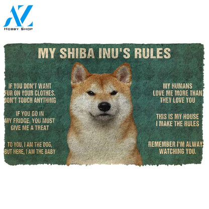 3D My Shiba Inu's Rules Doormat | Welcome Mat | House Warming Gift