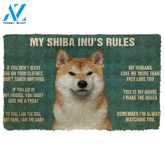 3D My Shiba Inu's Rules Doormat | Welcome Mat | House Warming Gift