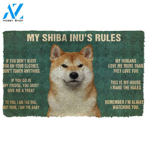3D My Shiba Inu's Rules Doormat | Welcome Mat | House Warming Gift