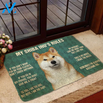 3D My Shiba Inu's Rules Doormat | Welcome Mat | House Warming Gift