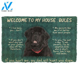 3D Newfoundland Welcome To My House Rules Custom Doormat | Welcome Mat | House Warming Gift