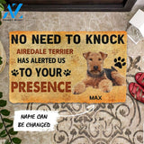 3D No Need To Knock Airedale Terrier Dog Custom Name Doormat | Welcome Mat | House Warming Gift