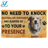 3D No Need To Knock Australian Shepherd Custom Name Doormat | Welcome Mat | House Warming Gift