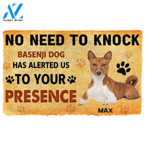 3D No Need To Knock Basenji Dog Custom Name Doormat | Welcome Mat | House Warming Gift