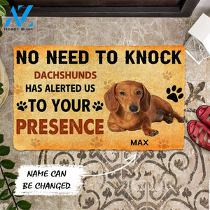 3D No Need To Knock Dachshunds Dog Custom Name Doormat | Welcome Mat | House Warming Gift