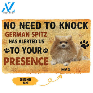 3D No Need To Knock German Spitz Dog Custom Name Doormat | Welcome Mat | House Warming Gift