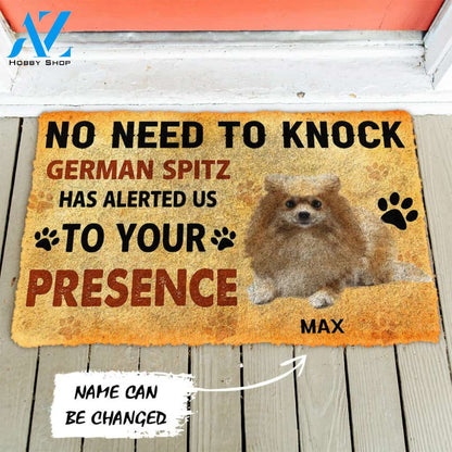 3D No Need To Knock German Spitz Dog Custom Name Doormat | Welcome Mat | House Warming Gift