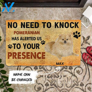 3D No Need To Knock Pomeranian Dog Custom Name Doormat | Welcome Mat | House Warming Gift