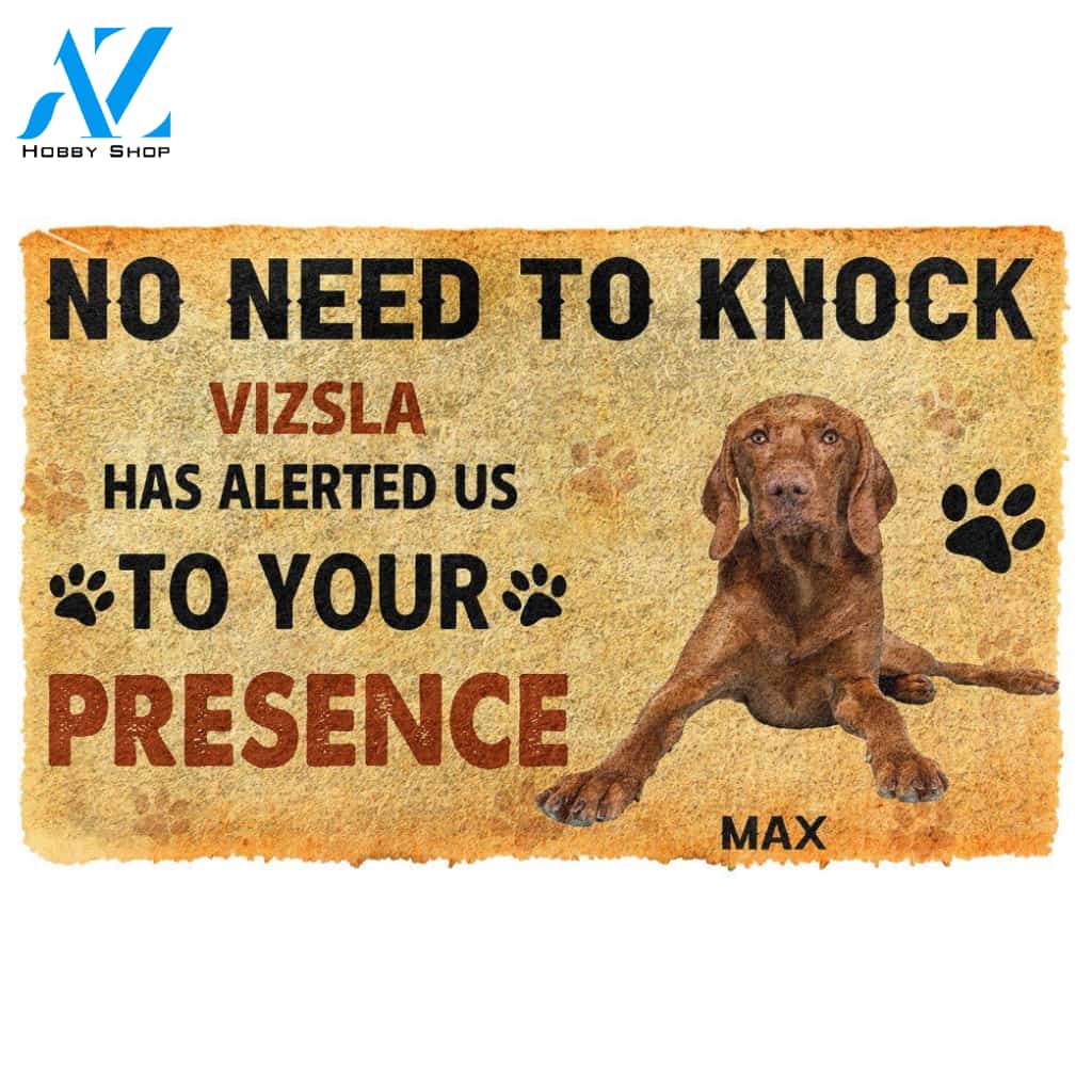 3D No Need To Knock Vizsla Dog Custom Name Doormat | Welcome Mat | House Warming Gift