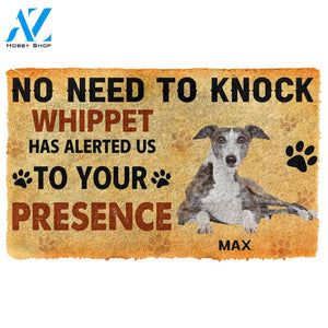 3D No Need To Knock Whippet Dog Custom Name Doormat | Welcome Mat | House Warming Gift
