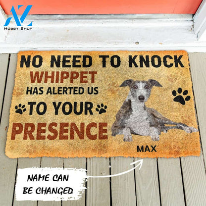 3D No Need To Knock Whippet Dog Custom Name Doormat | Welcome Mat | House Warming Gift