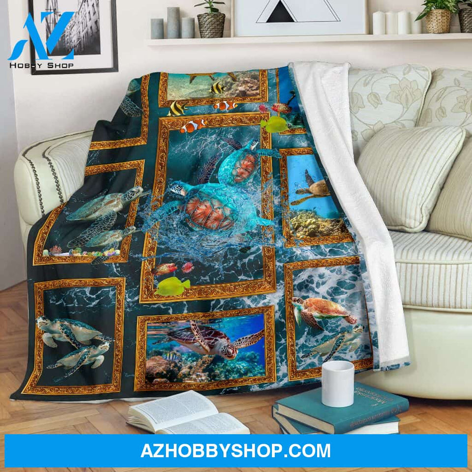 3D Ocean Turtle blanket Gift Family