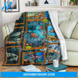 3D Ocean Turtle blanket Gift Family