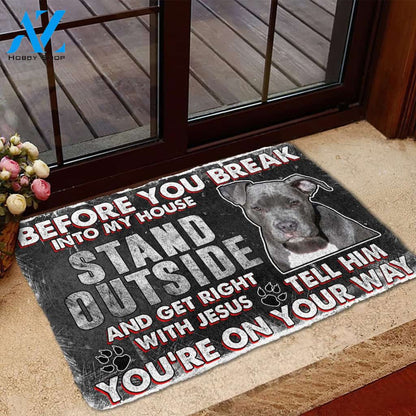 3D Pitbull Before You Break Into My House Custom Doormat | Welcome Mat | House Warming Gift