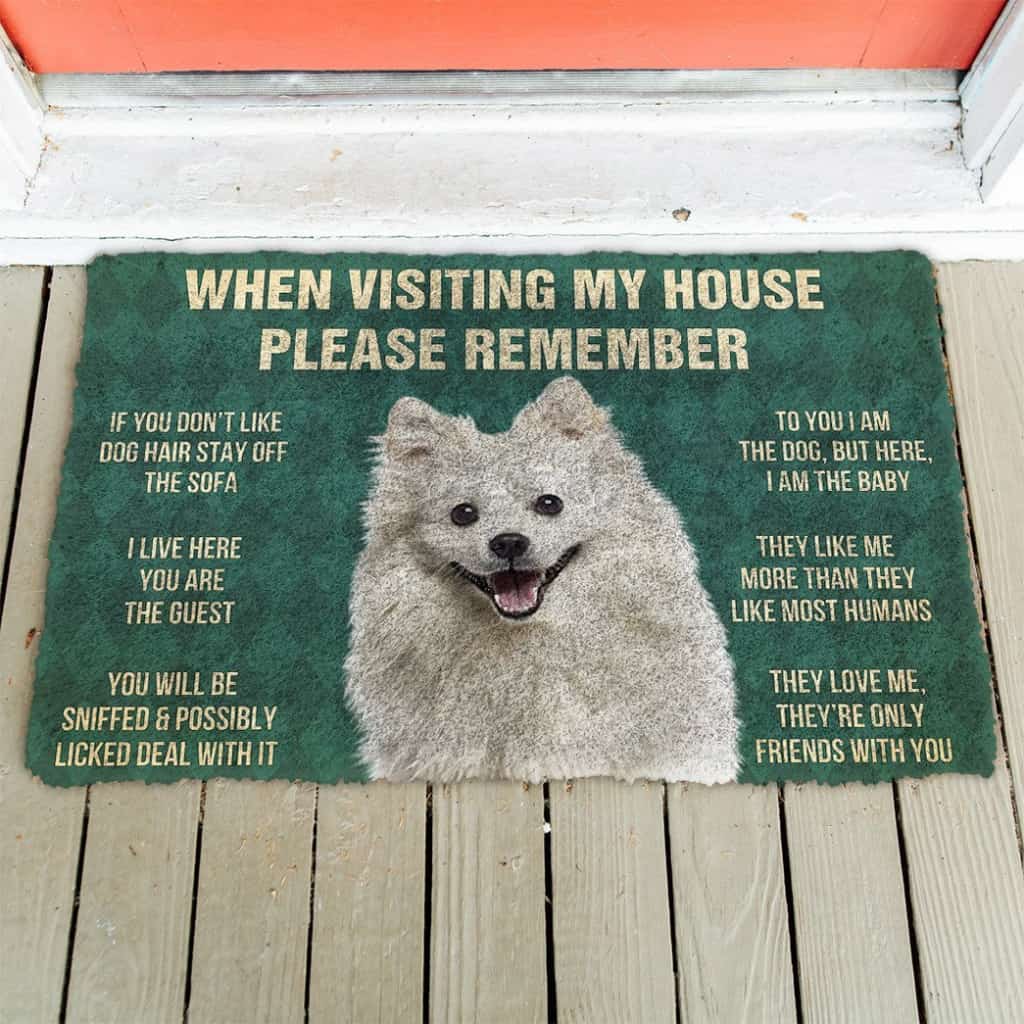 3D Please Remember American Eskimo Dogs House Rules Custom Doormat
