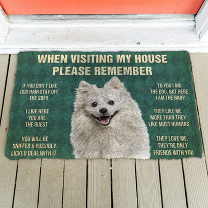 3D Please Remember American Eskimo Dogs House Rules Custom Doormat