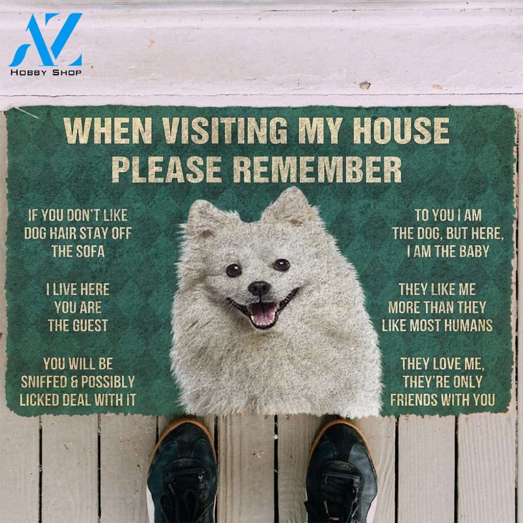 3D Please Remember American Eskimo Dogs House Rules Custom Doormat | Welcome Mat | House Warming Gift