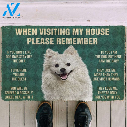 3D Please Remember American Eskimo Dogs House Rules Custom Doormat | Welcome Mat | House Warming Gift