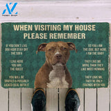 3D Please Remember American Staffordshire Terrier Dogs House Rules Custom Doormat | Welcome Mat | House Warming Gift
