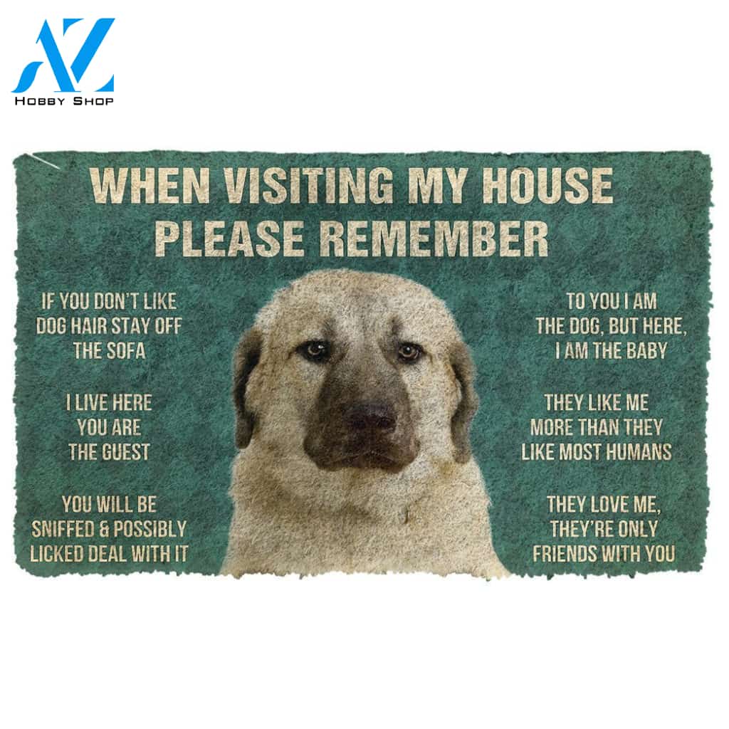 3D Please Remember Anatolian Shepherd Dogs House Rules Custom Doormat | Welcome Mat | House Warming Gift