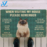 3D Please Remember Balinese Cats House Rules Custom Doormat | Welcome Mat | House Warming Gift