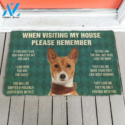 3D Please Remember Basenji Dogs House Rules Custom Doormat | Welcome Mat | House Warming Gift