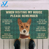 3D Please Remember Basenji Dogs House Rules Custom Doormat | Welcome Mat | House Warming Gift