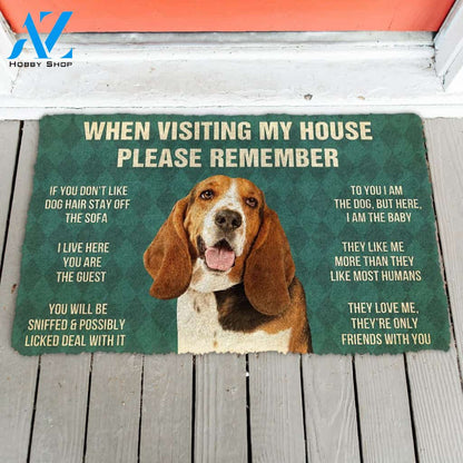 3D Please Remember Basset Hound Dogs House Rules Custom Doormat | Welcome Mat | House Warming Gift