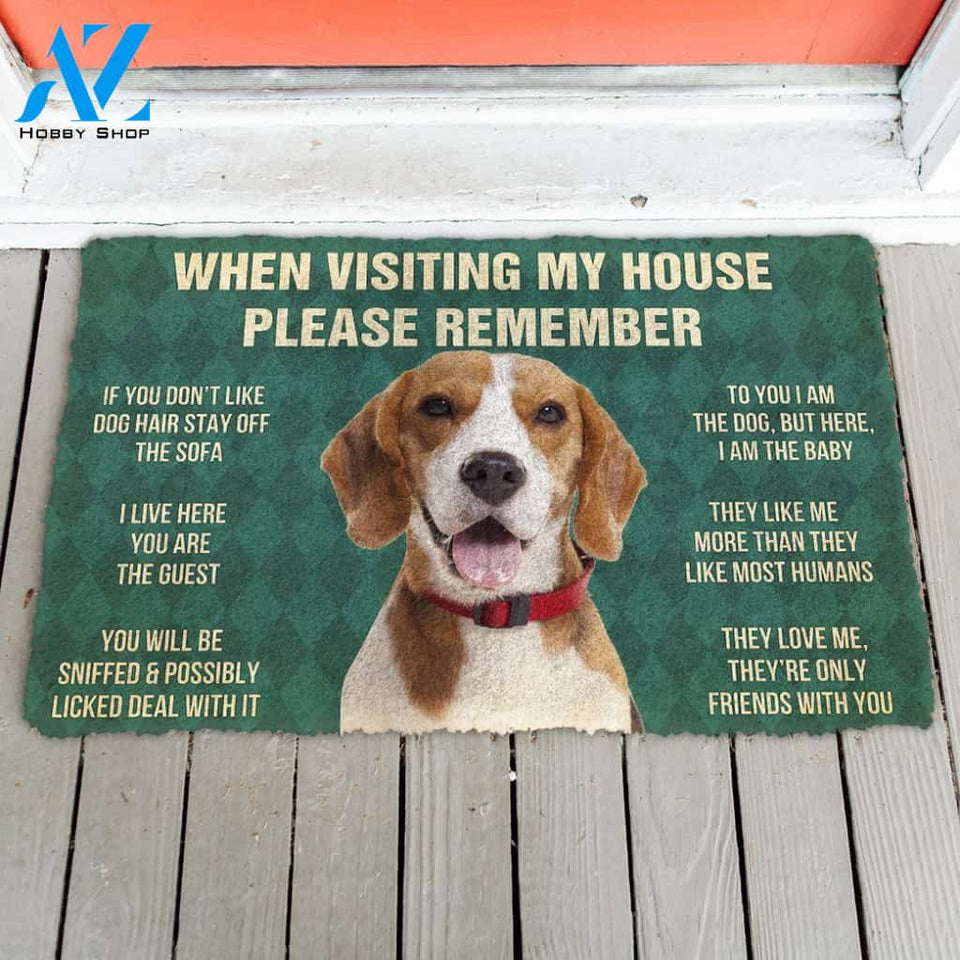 3D Please Remember Beagle Dog's House Rules Doormat | Welcome Mat | House Warming Gift