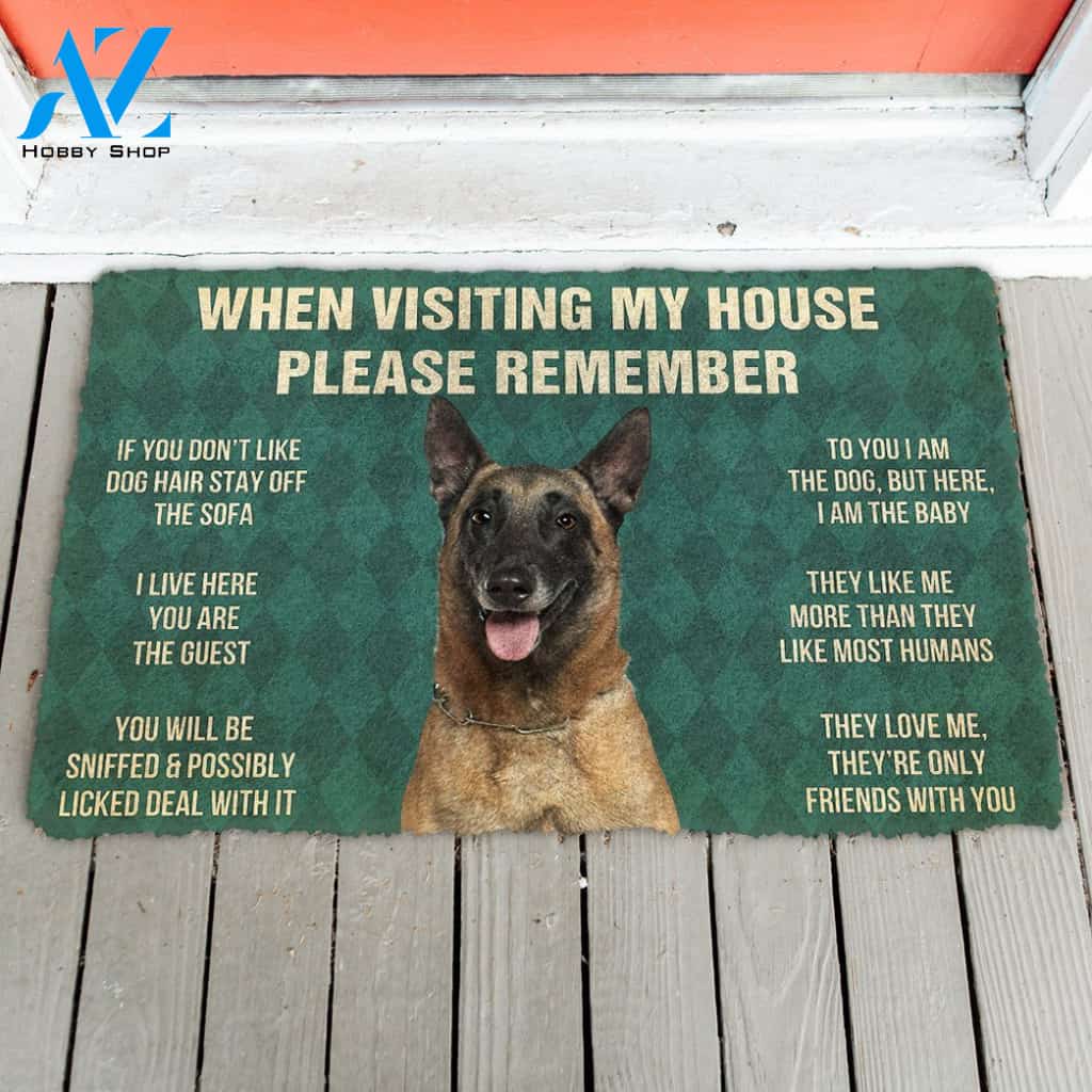 3D Please Remember Belgian Shepherds House Rules Custom Doormat | Welcome Mat | House Warming Gift