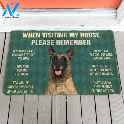 3D Please Remember Belgian Shepherds House Rules Custom Doormat | Welcome Mat | House Warming Gift