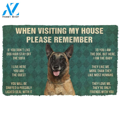 3D Please Remember Belgian Shepherds House Rules Custom Doormat | Welcome Mat | House Warming Gift