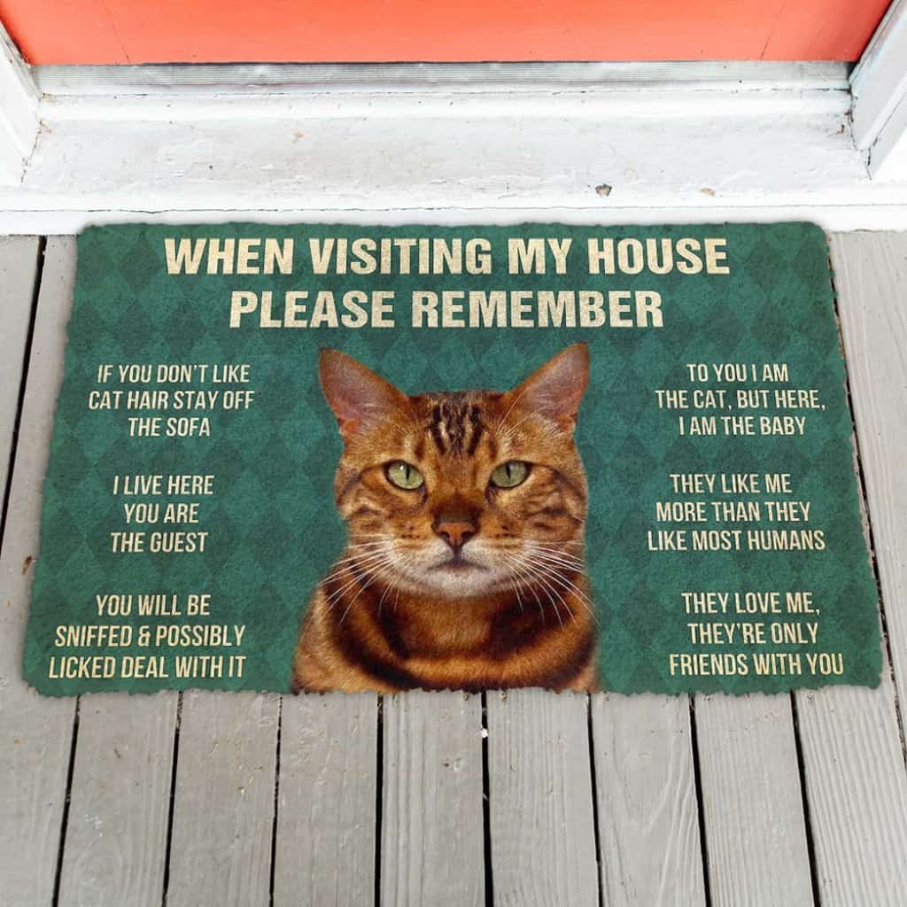 3D Please Remember Bengal Cat House Rules Doormat