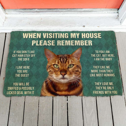 3D Please Remember Bengal Cat House Rules Doormat