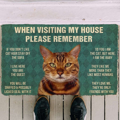 3D Please Remember Bengal Cat House Rules Doormat