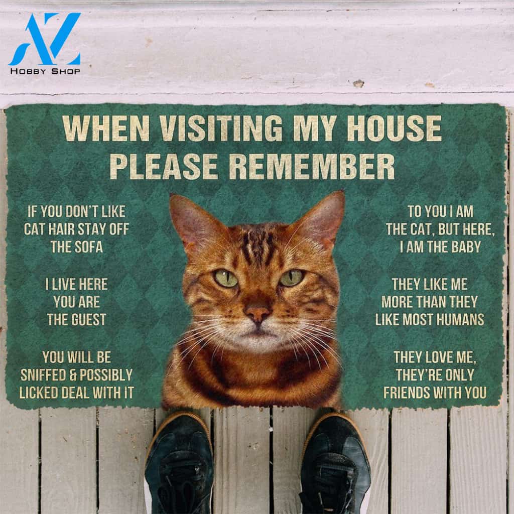 3D Please Remember Bengal Cat House Rules Doormat | Welcome Mat | House Warming Gift