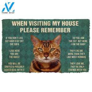3D Please Remember Bengal Cat House Rules Doormat | Welcome Mat | House Warming Gift
