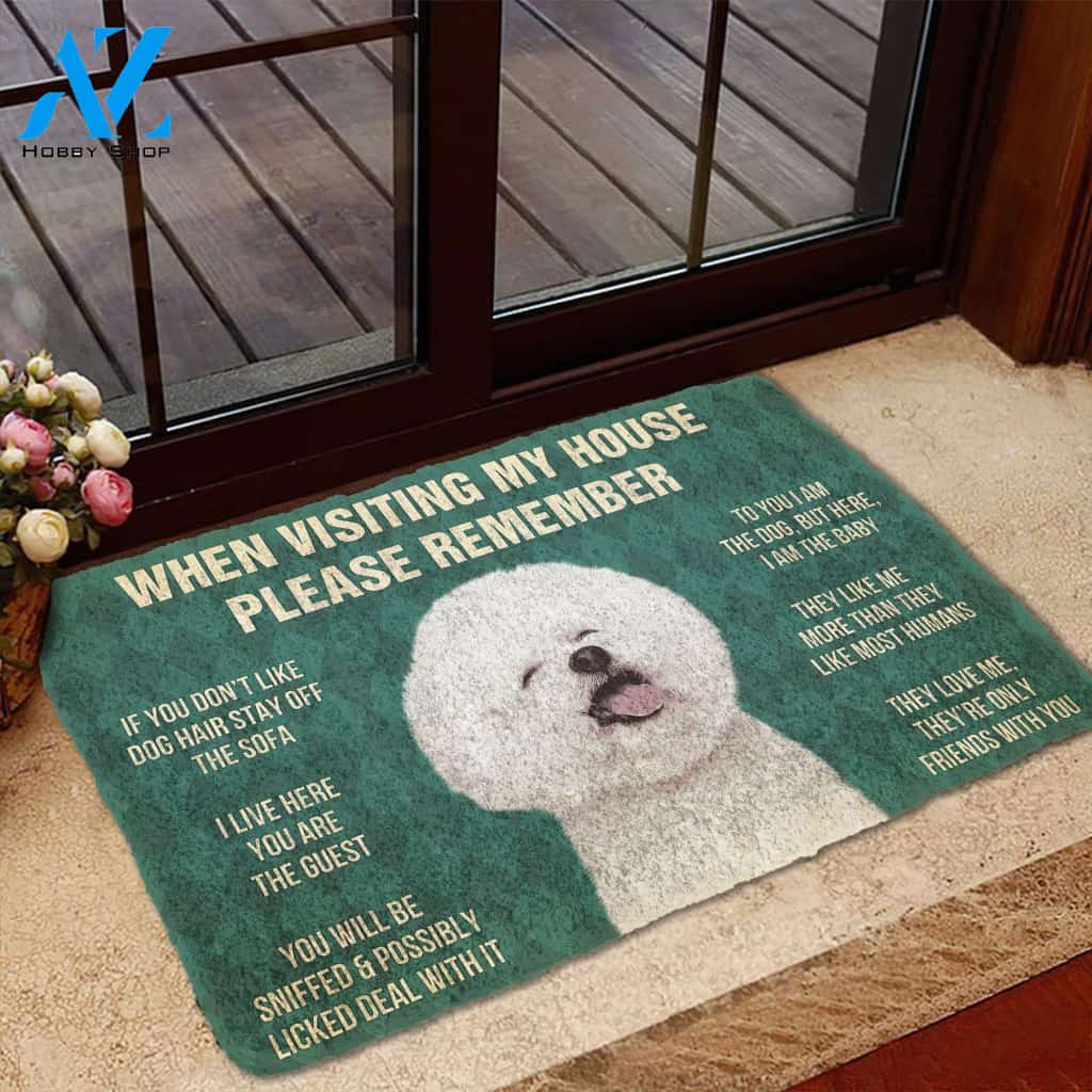 3D Please Remember Bichons Frise House Rule Custom Doormat | Welcome Mat | House Warming Gift